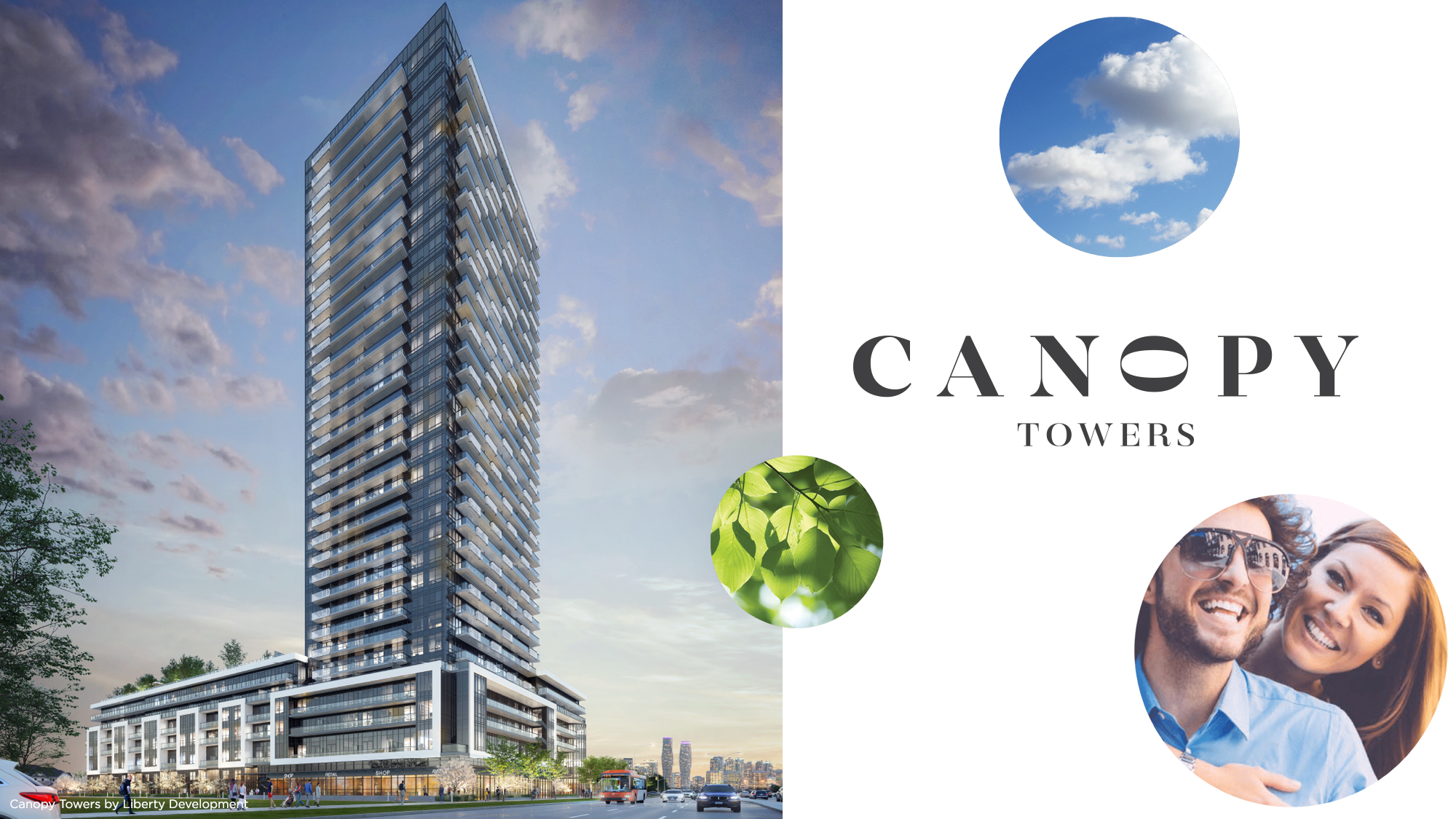 Canopy Towers - Exterior Rendering - Dusk View by Liberty Development