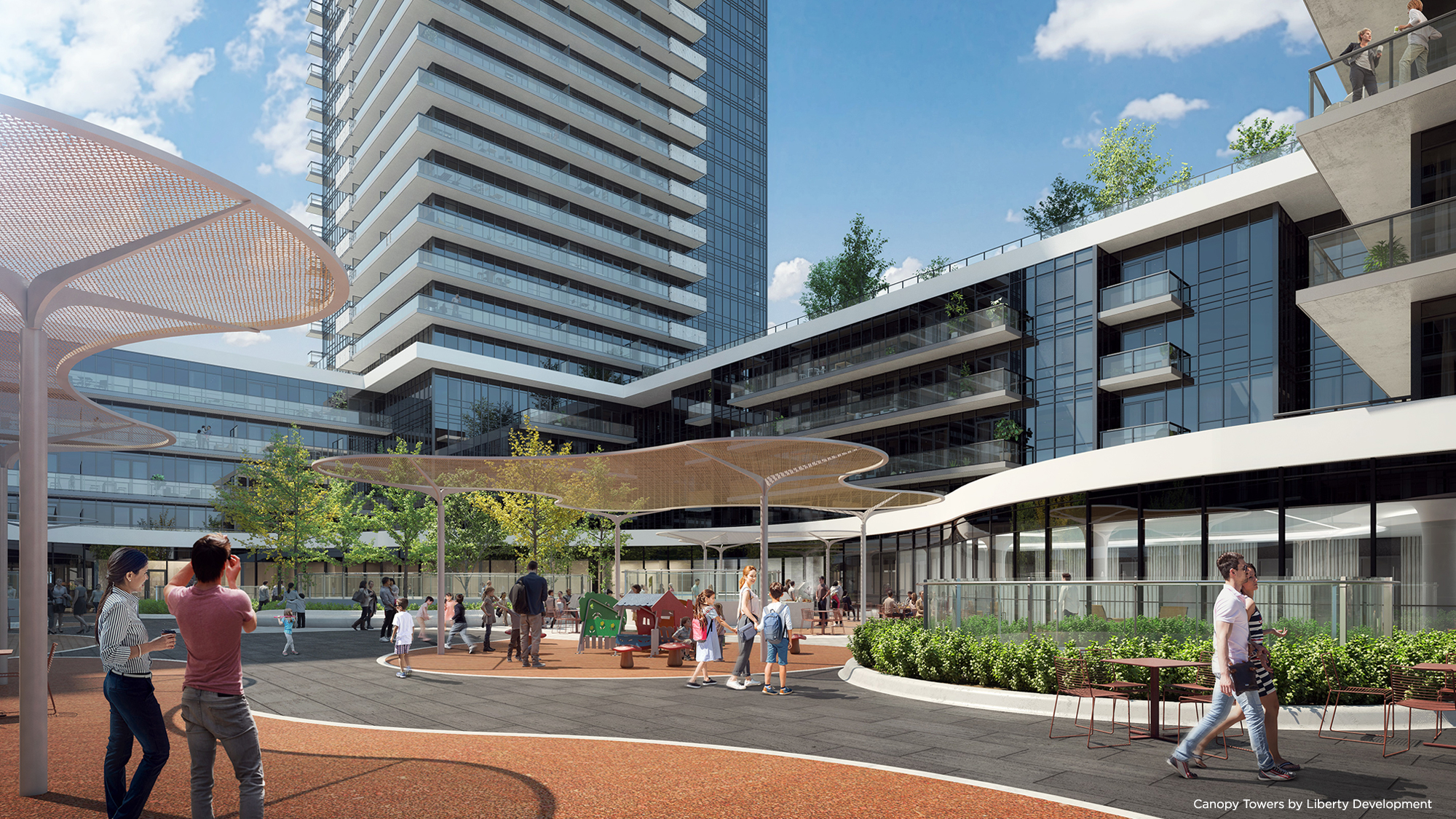 Canopy Towers - Outdoor Amenity Terrace Rendering by Liberty Development