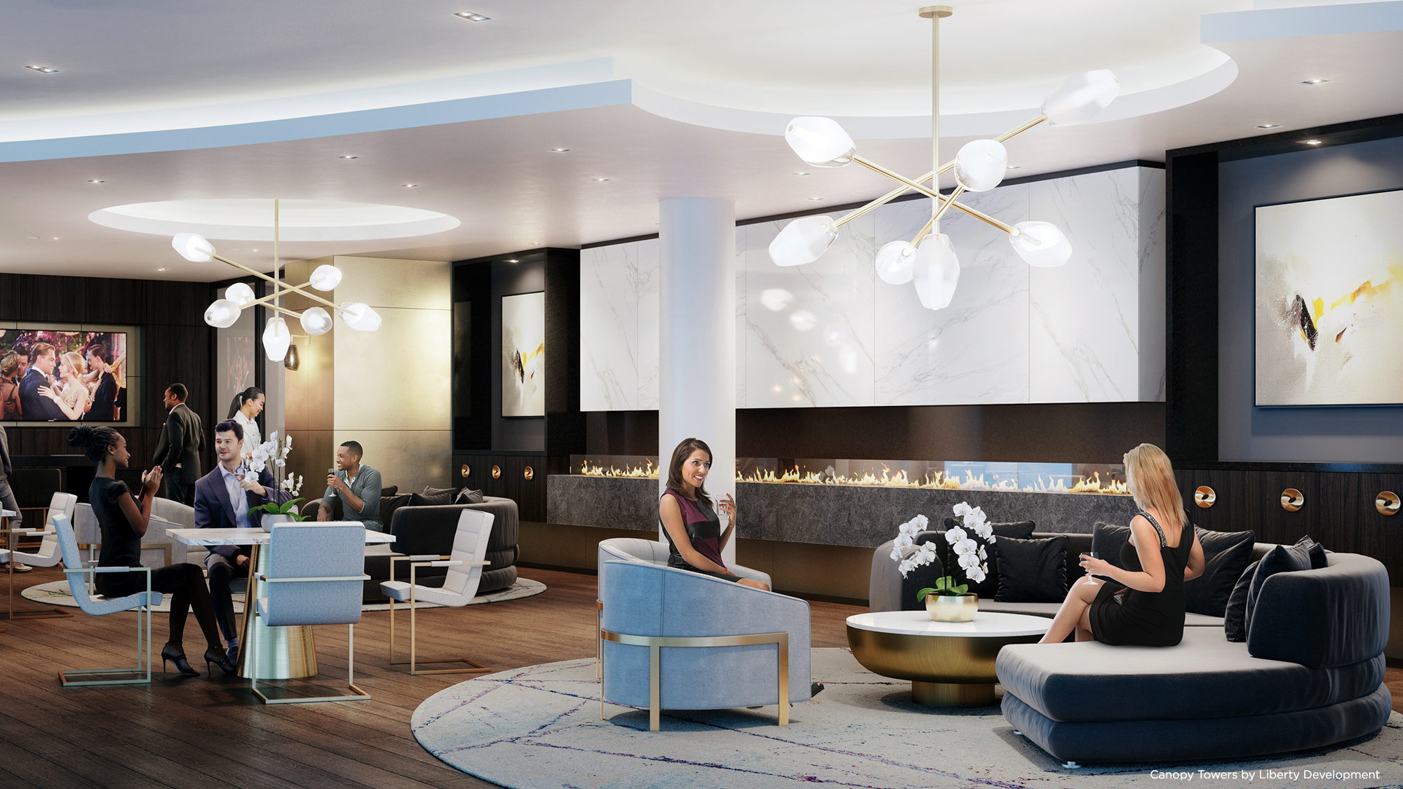 Canopy Towers - Party Room Rendering by Liberty Development