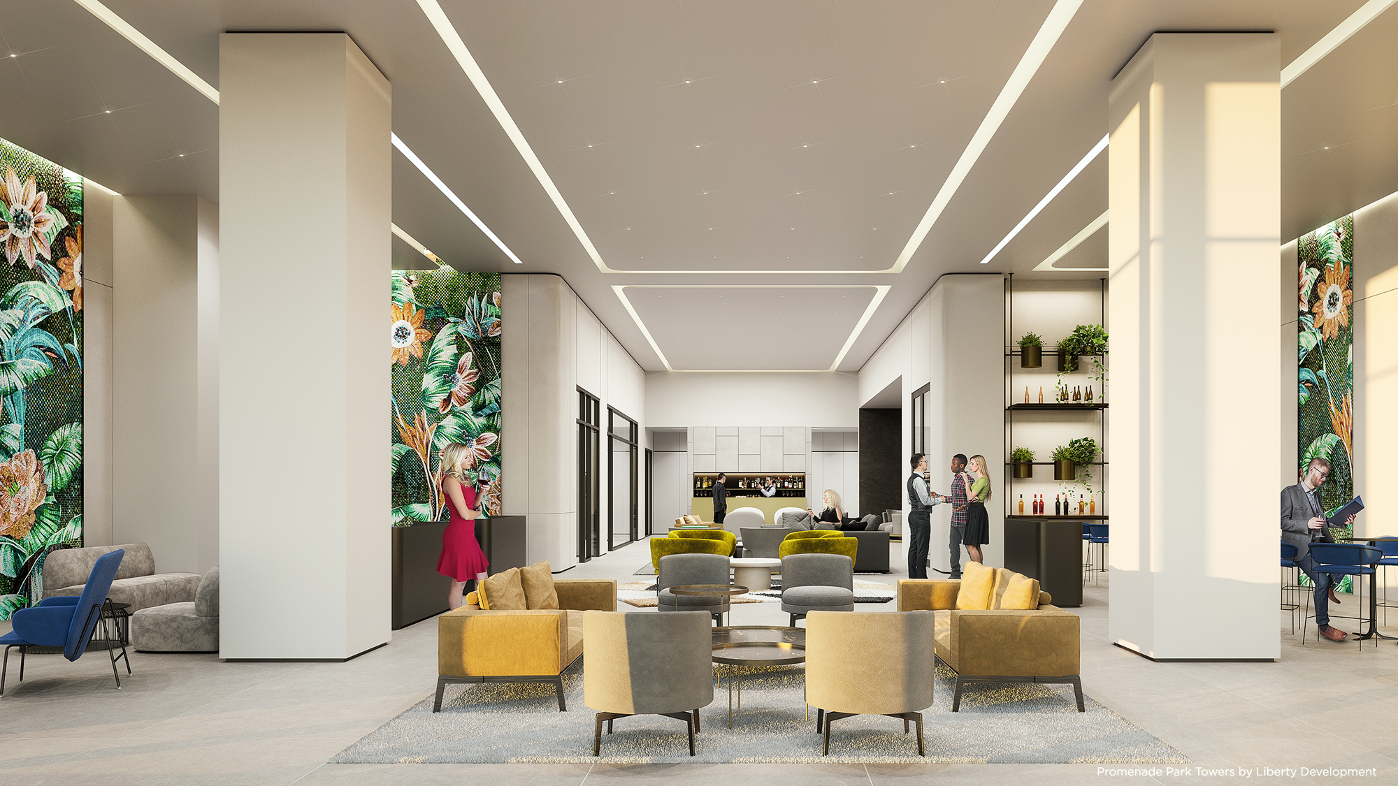 Promenade Park Towers - Party Room Rendering by Liberty Development