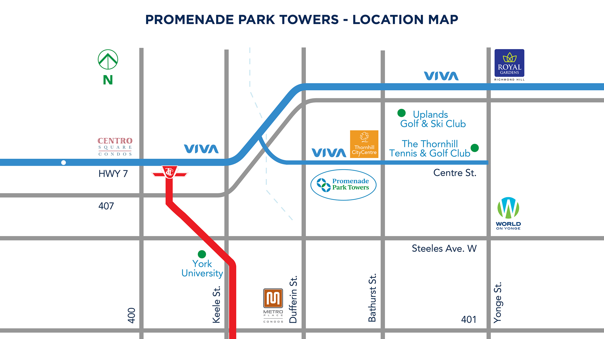 Promenade Park Towers - Transit Map by Liberty Development